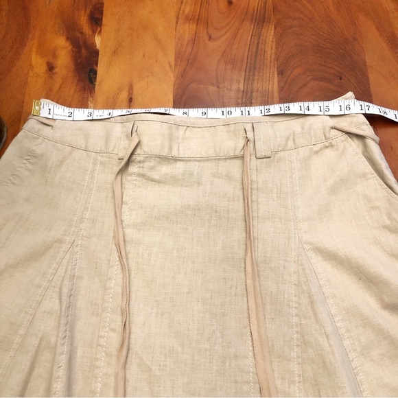 Dalia Collection Cream Beige Earthy Minimalist Boho Midi A Line Skirt. XL 12 - Picture 12 of 15